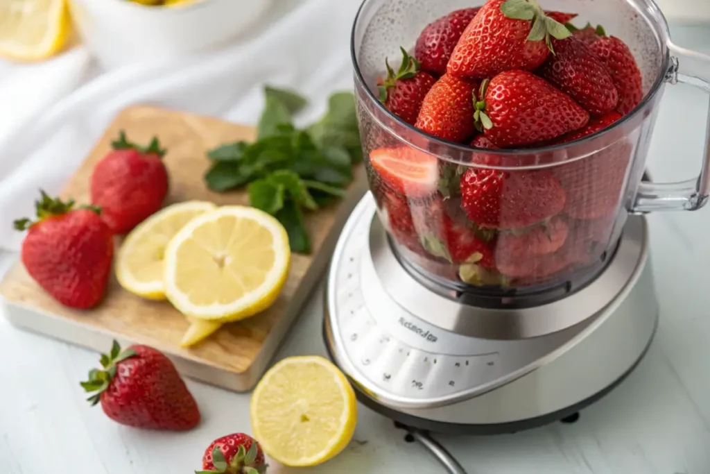 What is strawberry puree made of