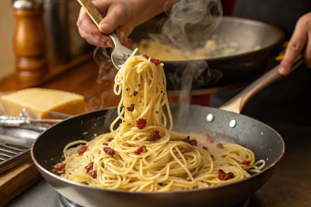 What is carbonara sauce made of