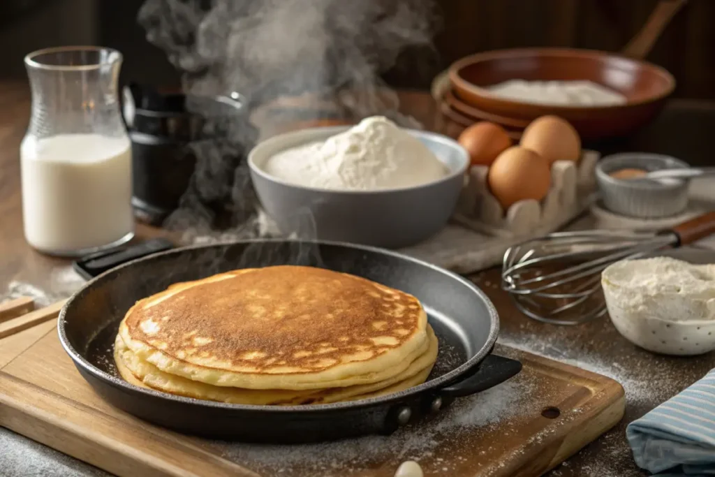 Why are restaurant pancakes so fluffy