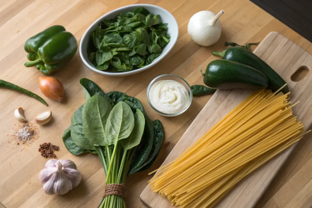 What is green spaghetti made of