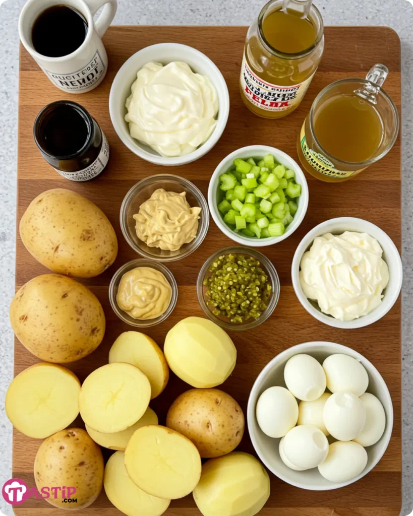 Ingredients for Easy Southern Potato Salad with Egg