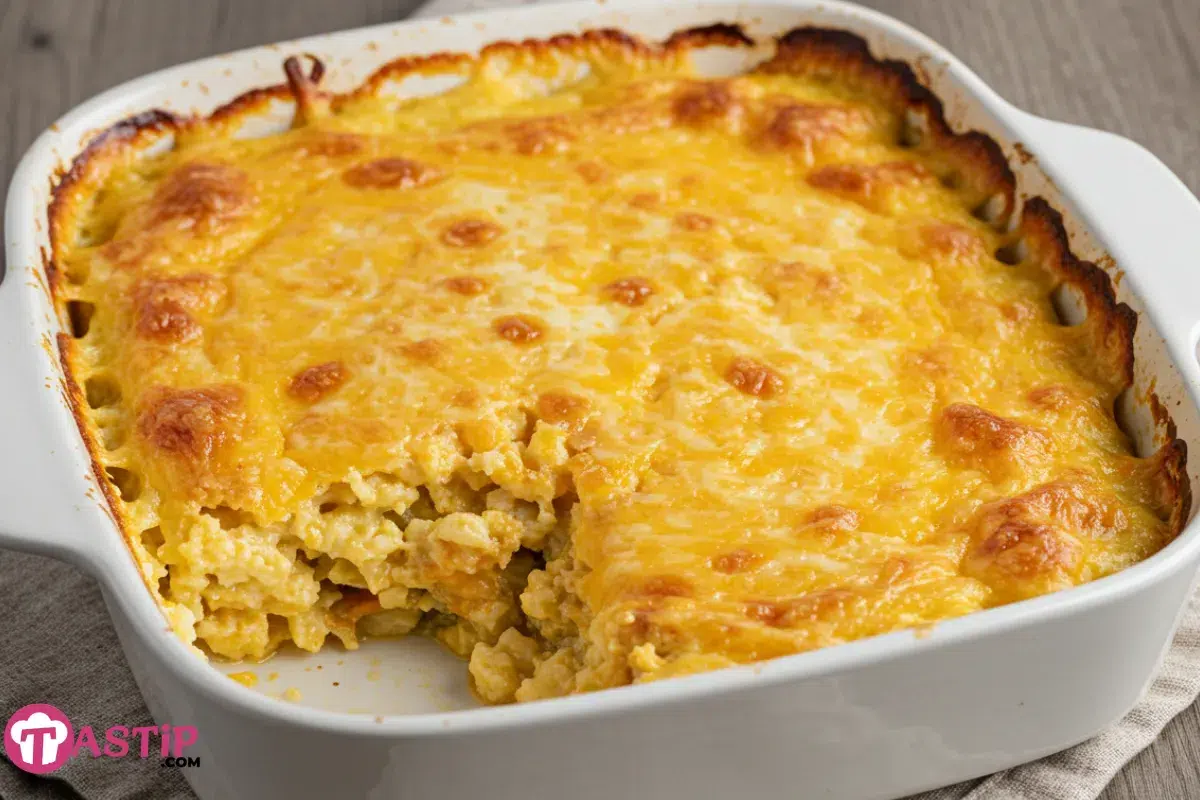 Poor Man Husband Casserole baked in dish