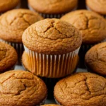 Easy One-Bowl Pumpkin Muffins with tall domes and soft crumb