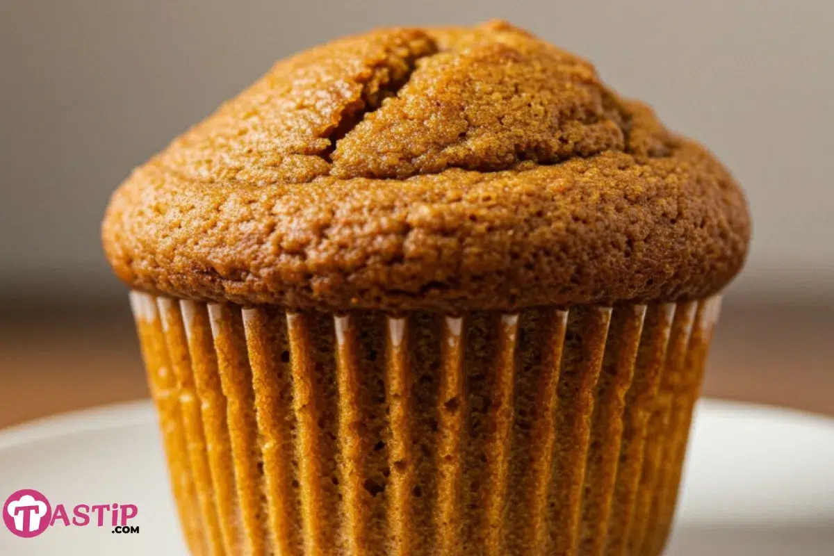 Greek Yogurt Pumpkin Muffins stacked with domed tops