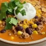 Creamy Cheesy Ground Beef Taco Soup Recipe