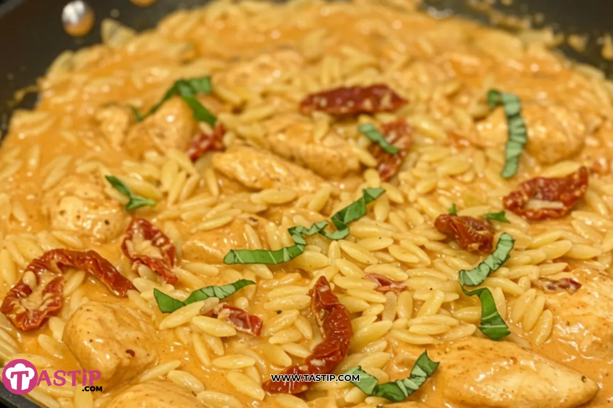 Creamy Sun Dried Tomato Chicken Orzo