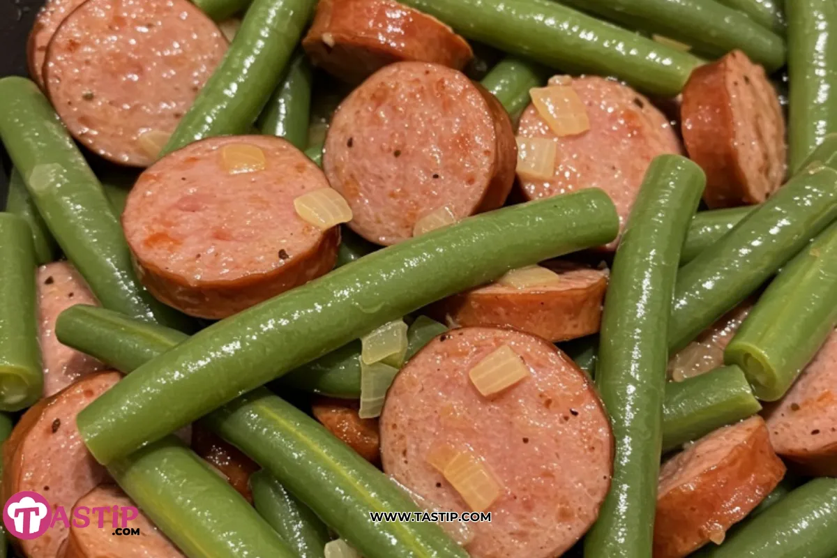 Crockpot Kielbasa and Green Beans
