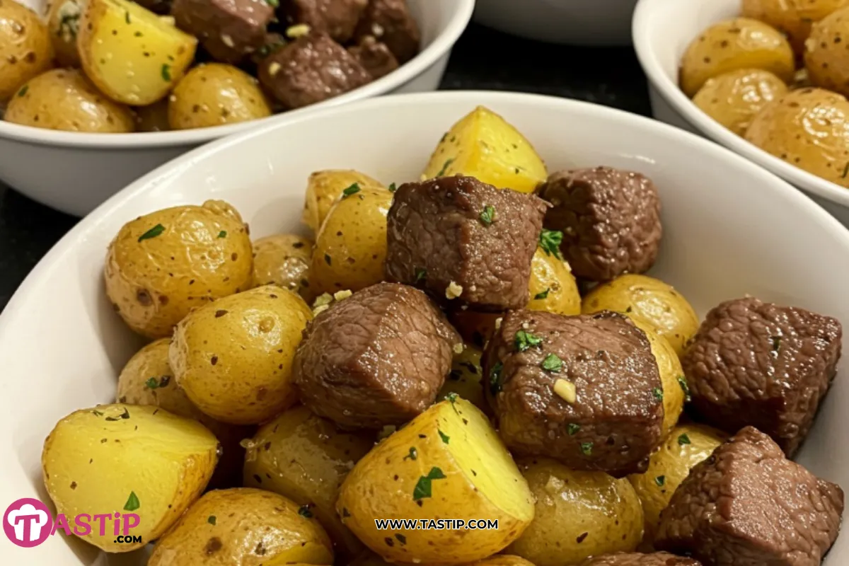 Garlic Steak Bites and Potatoes