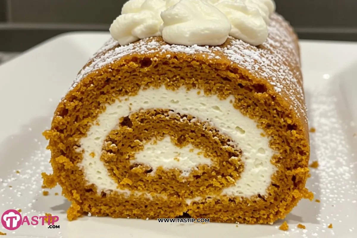 Gluten Free Pumpkin Roll Cake and Airy Whipped Filling