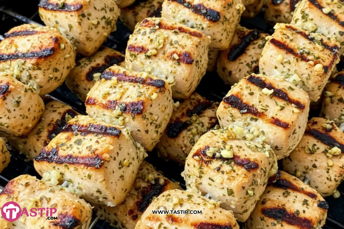 Grilled Ranch Garlic Parmesan Chicken Skewers