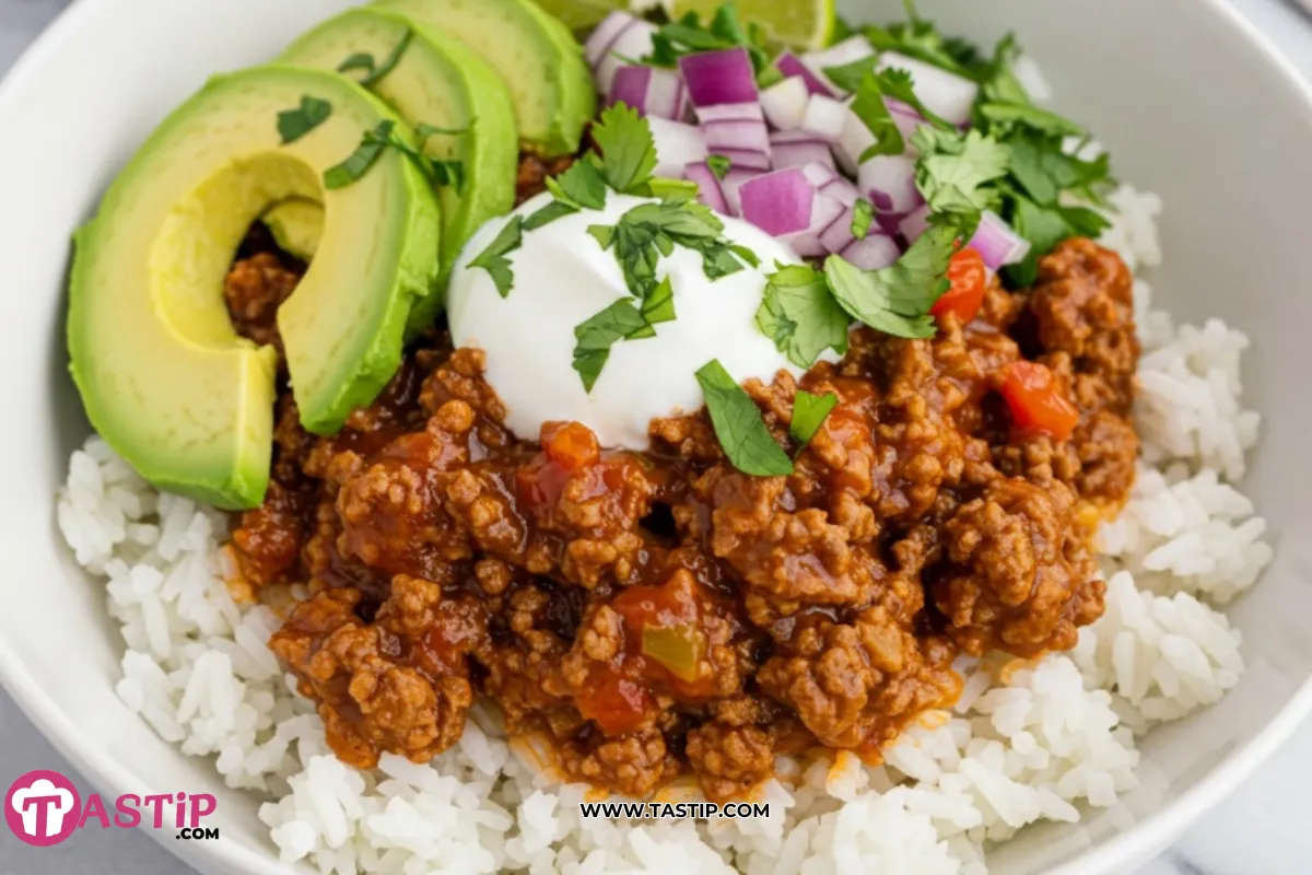 Ground Beef Hot Honey Bowl