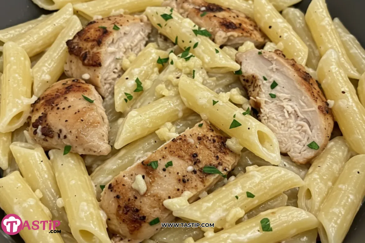 High Protein Garlic Parmesan Chicken Pasta 1