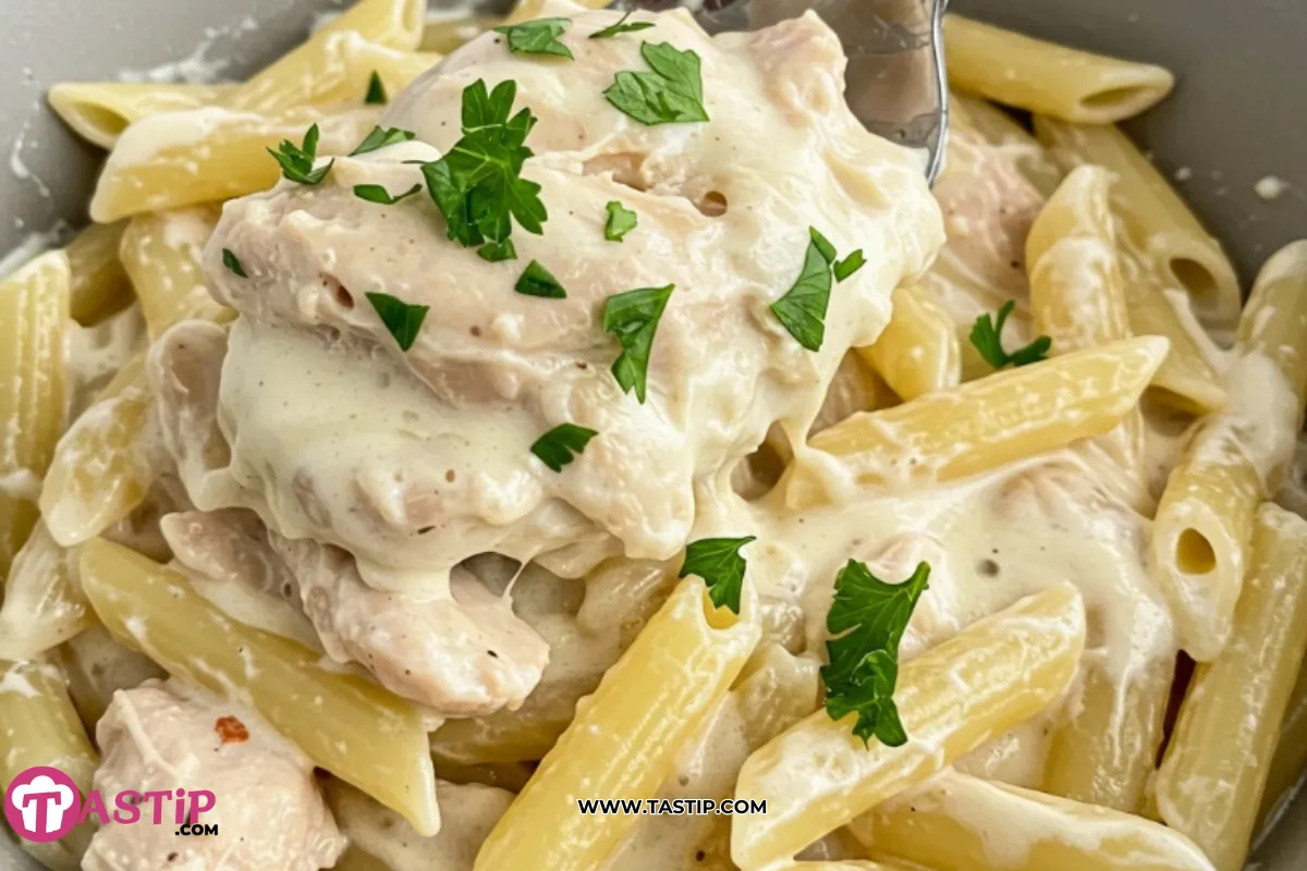 High Protein Garlic Parmesan Chicken Pasta