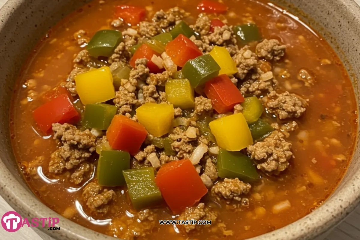 High Protein Stuffed Pepper Soup