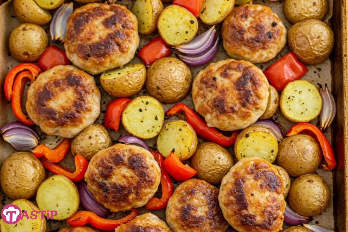 Honey Mustard Chicken Sausage Sheet Pan