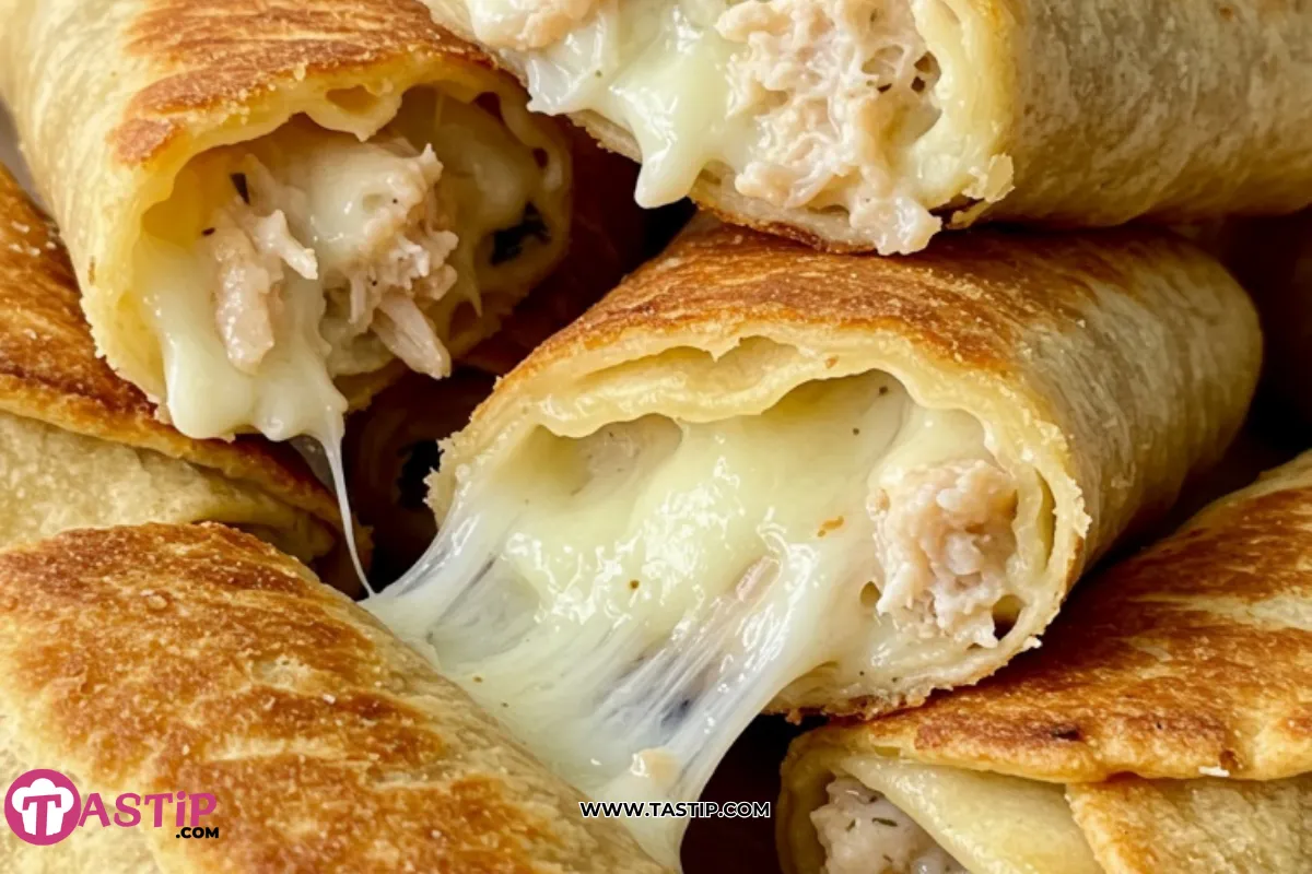 Ooey Gooey Cheesy Garlic Chicken Wraps