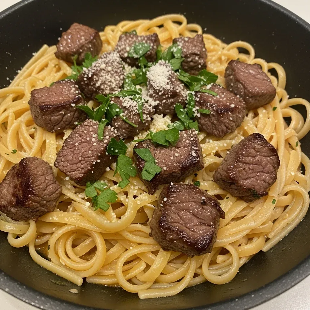 Beef and Garlic Butter Pasta