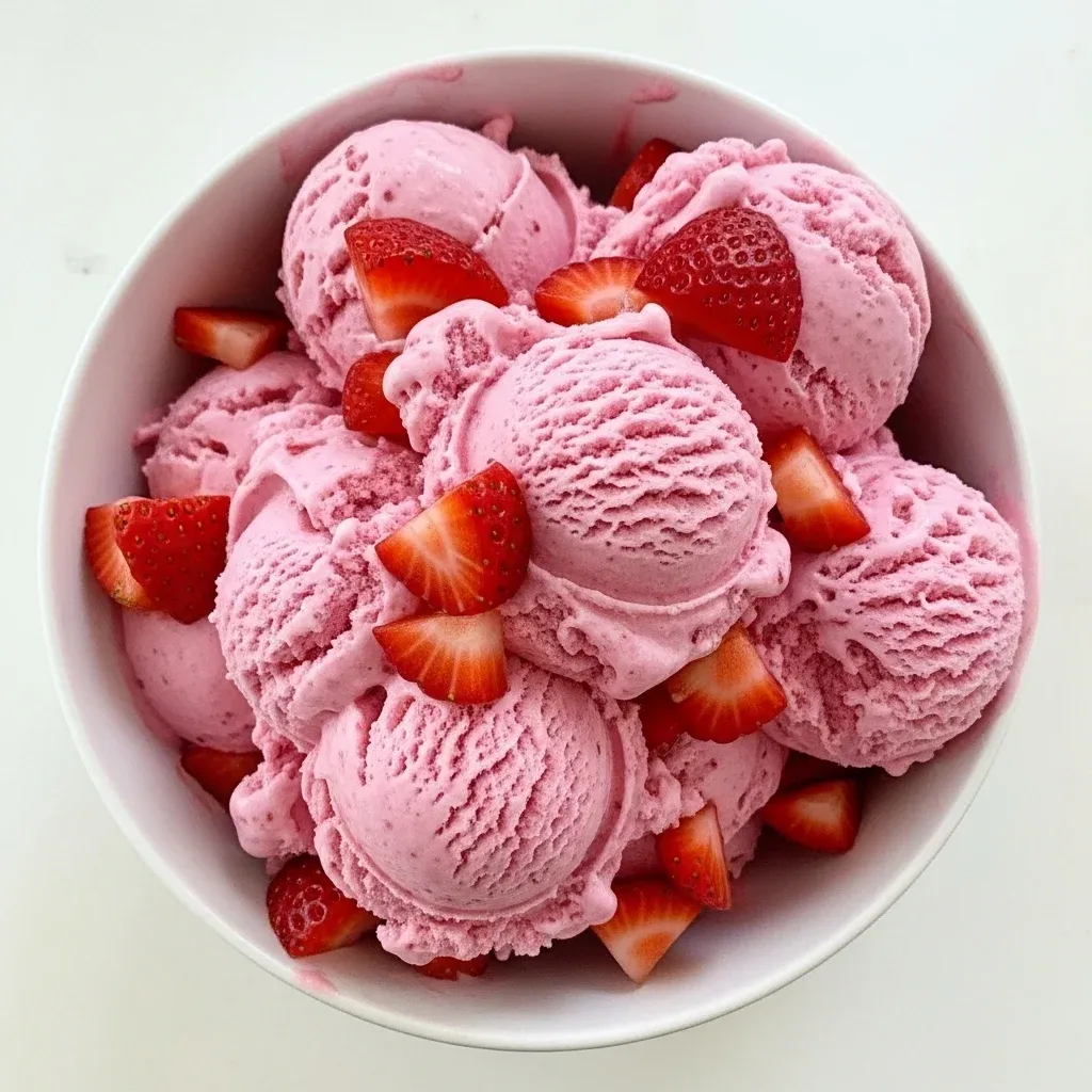 Homemade No-Churn Strawberry Ice Cream