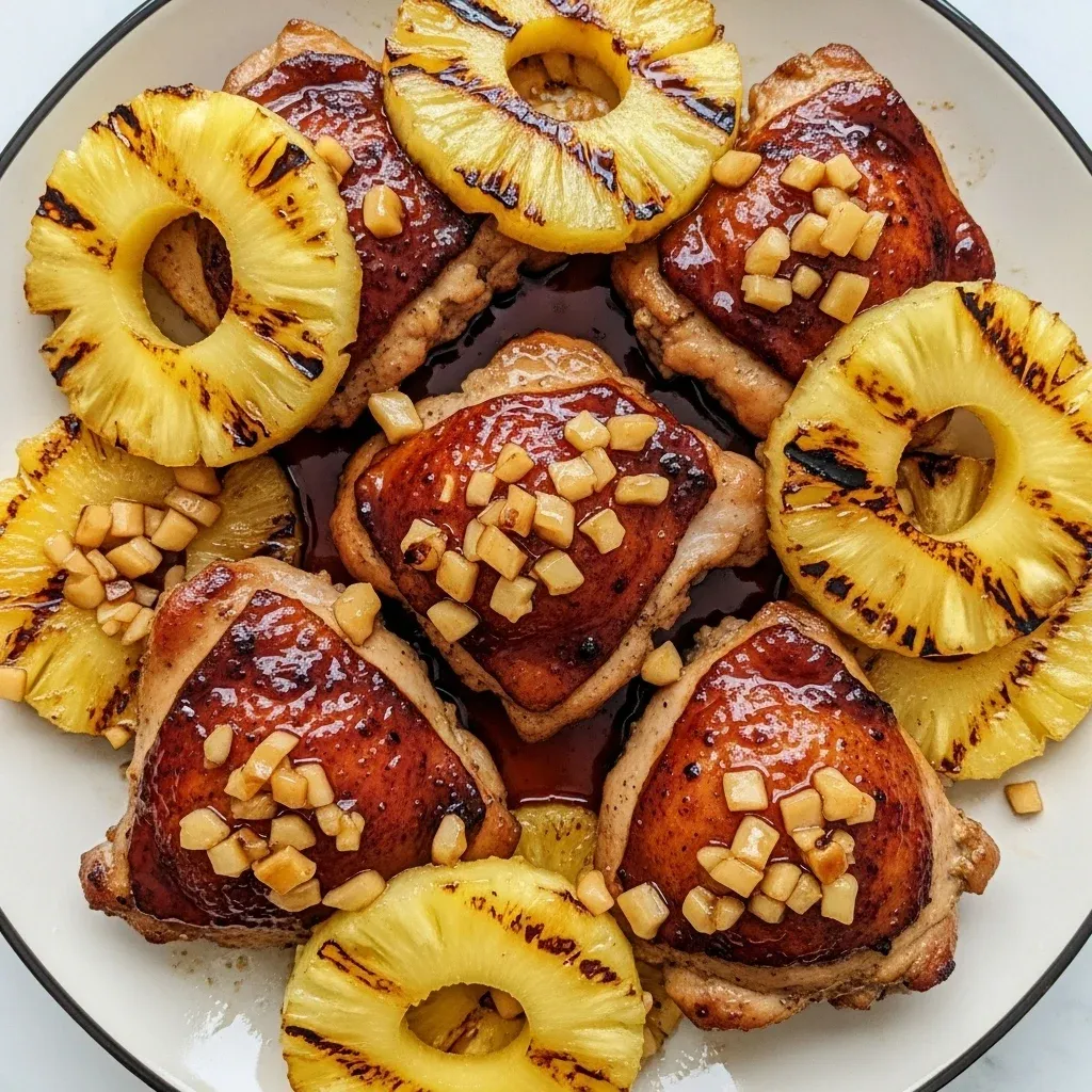 Blackstone Bourbon Chicken with Grilled Pineapple