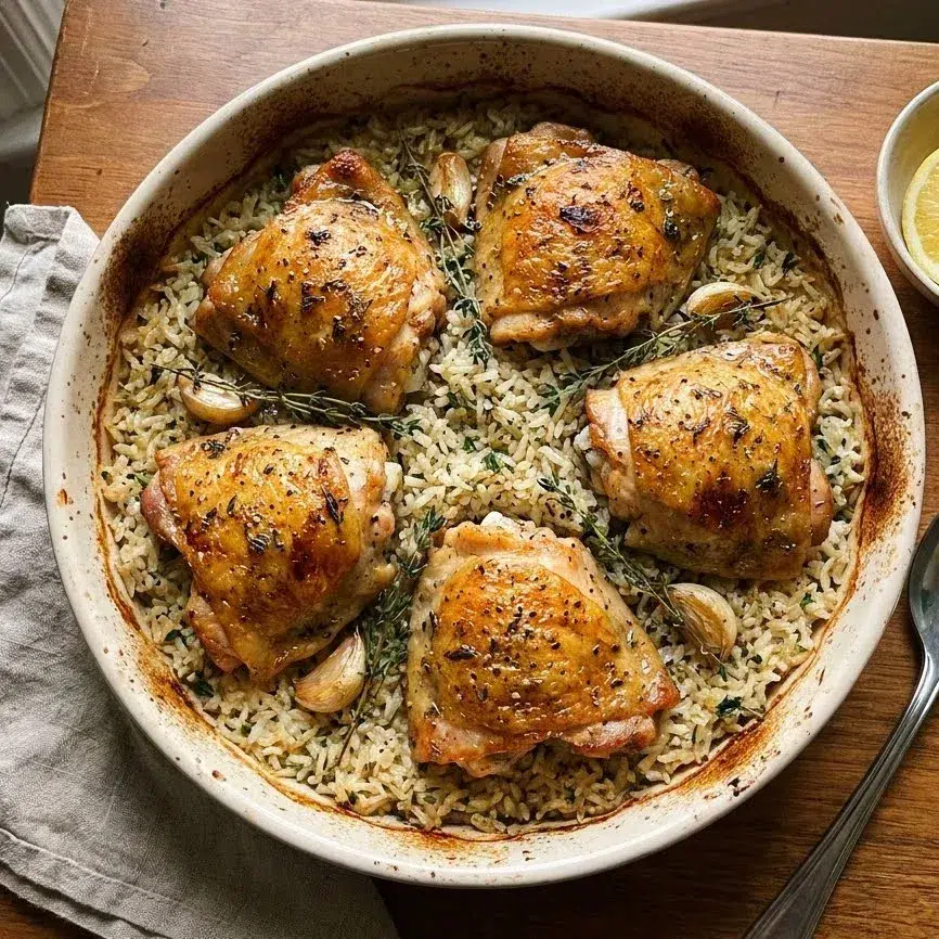 Oven-Baked Chicken and Rice