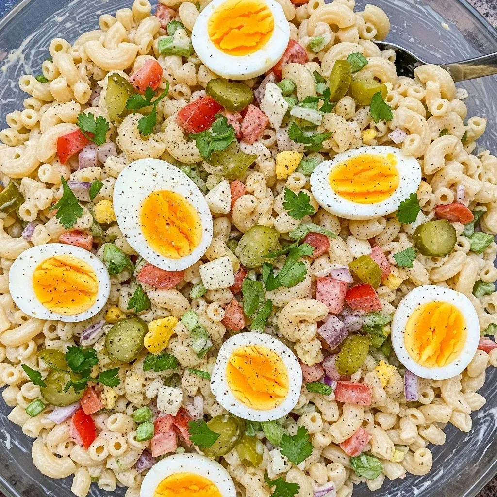 Southern Macaroni Salad with Hard Boiled Eggs