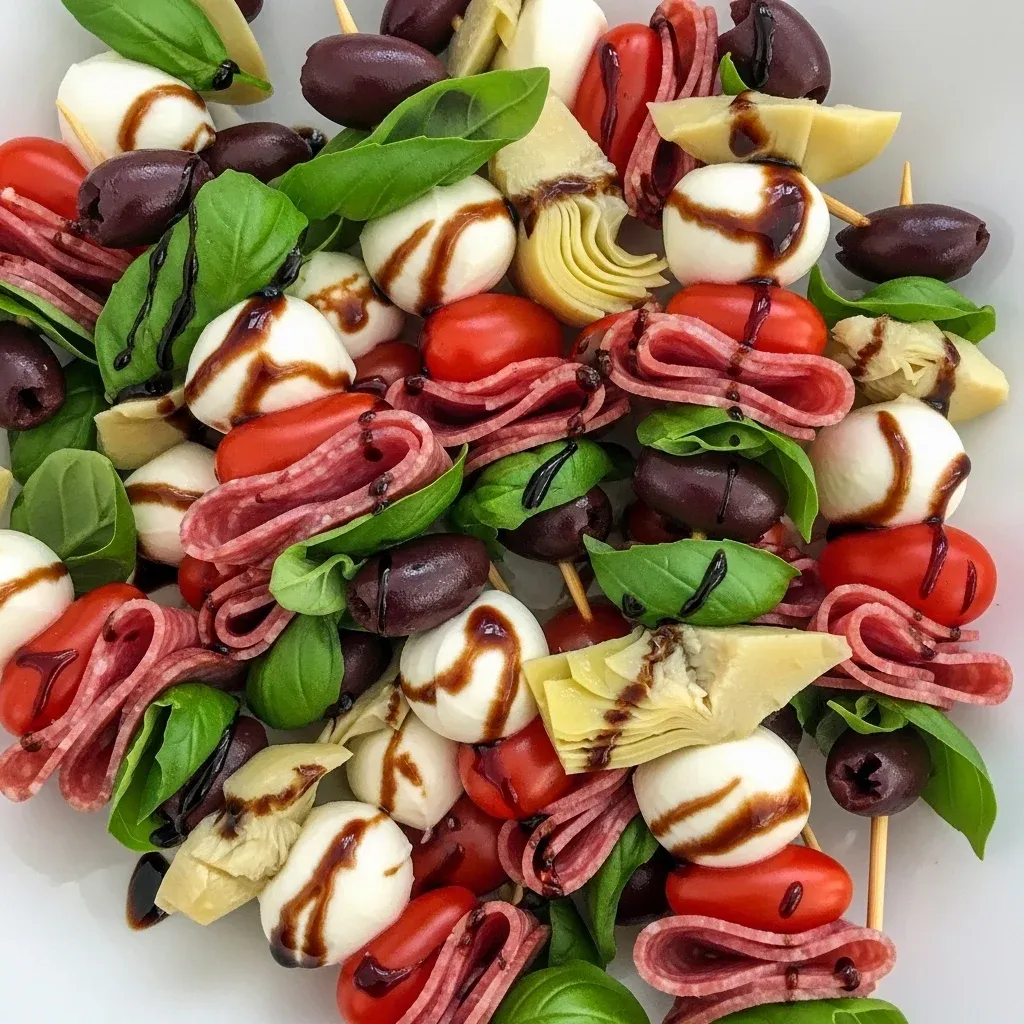 Antipasto Skewers with Balsamic Glaze