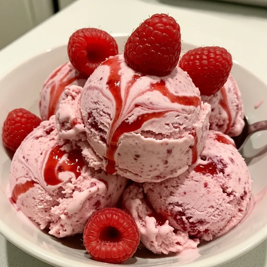 Fresh Raspberry Cheesecake Ice Cream