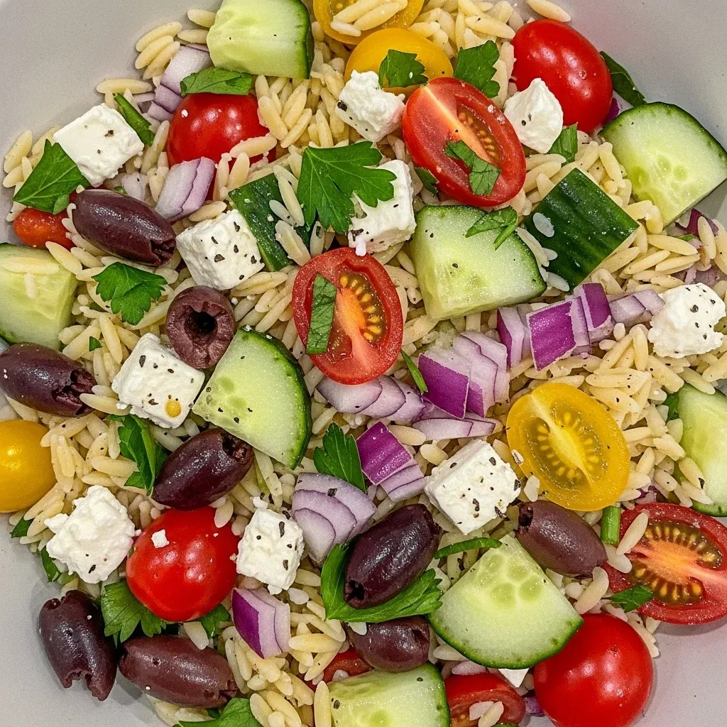 Mediterranean Orzo Salad with Feta and Lemon