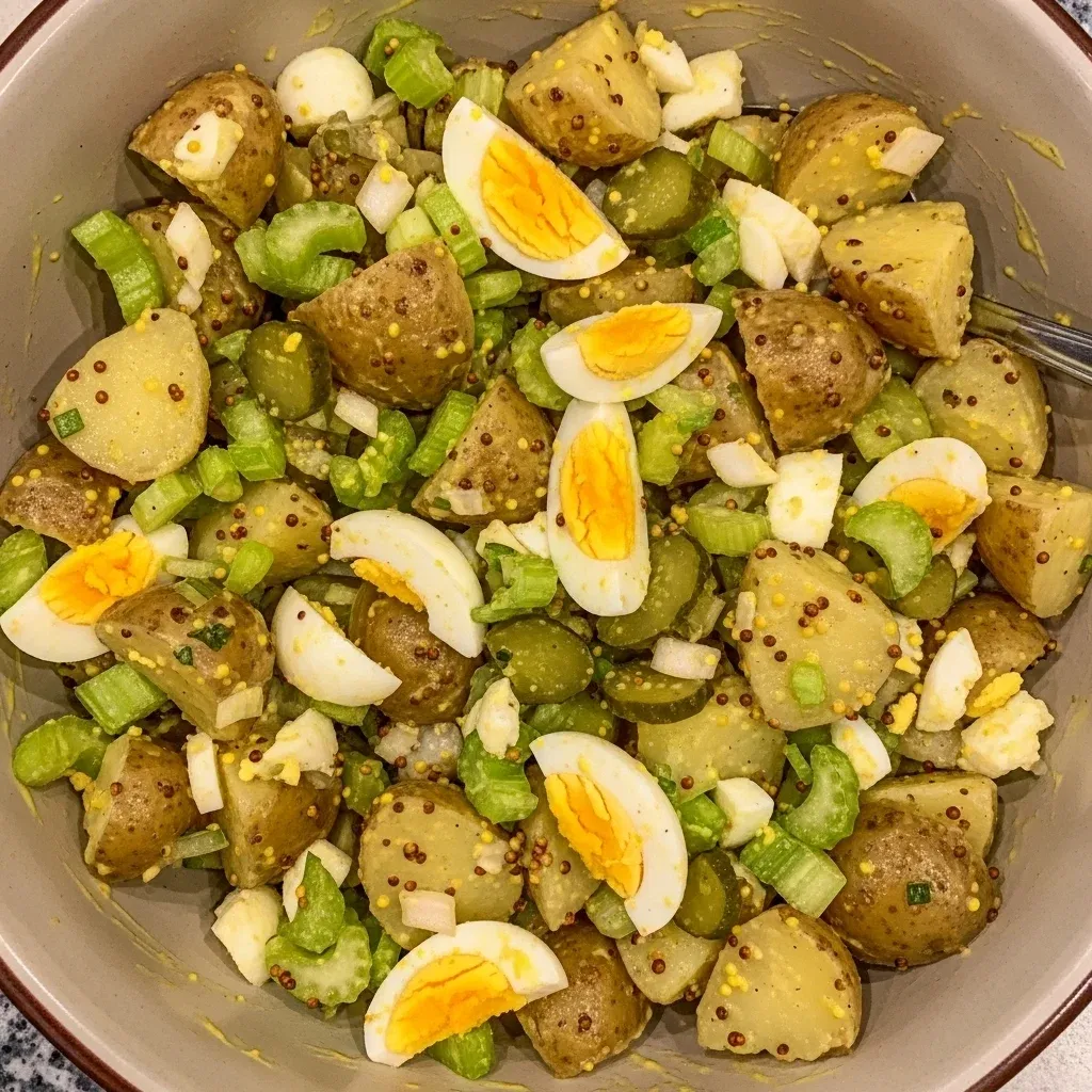 Old-Fashioned Mustard Potato Salad with Eggs 5 Old-Fashioned Mustard Potato Salad with Eggs