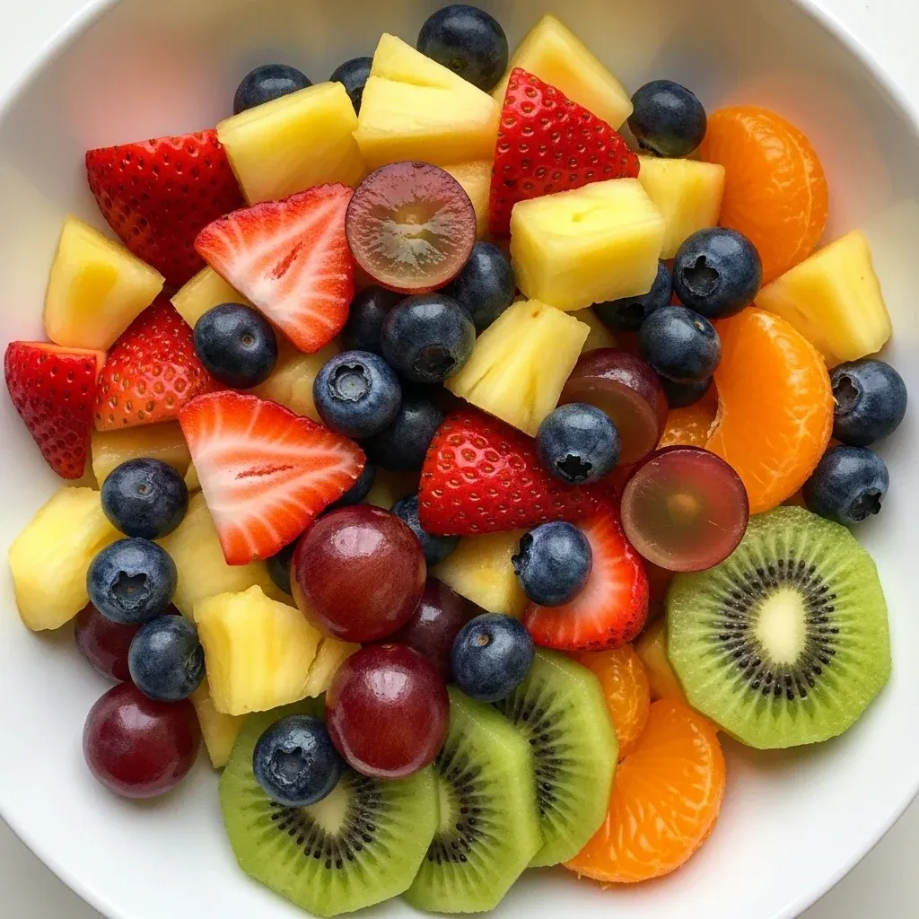 Honey Lime Rainbow Fruit Salad with Mint
