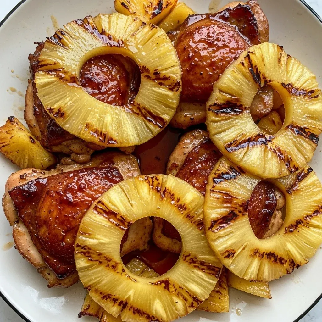 Blackstone Bourbon Chicken with Grilled Pineapple