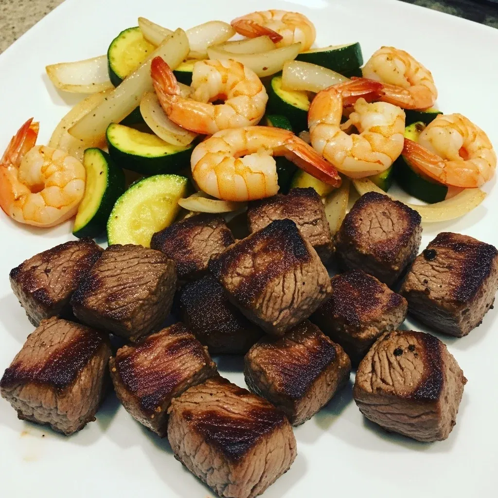 Blackstone Hibachi Steak and Shrimp with Yum Yum Sauce