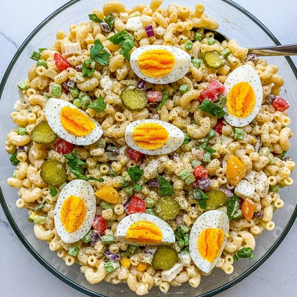 Southern Macaroni Salad with Hard Boiled Eggs