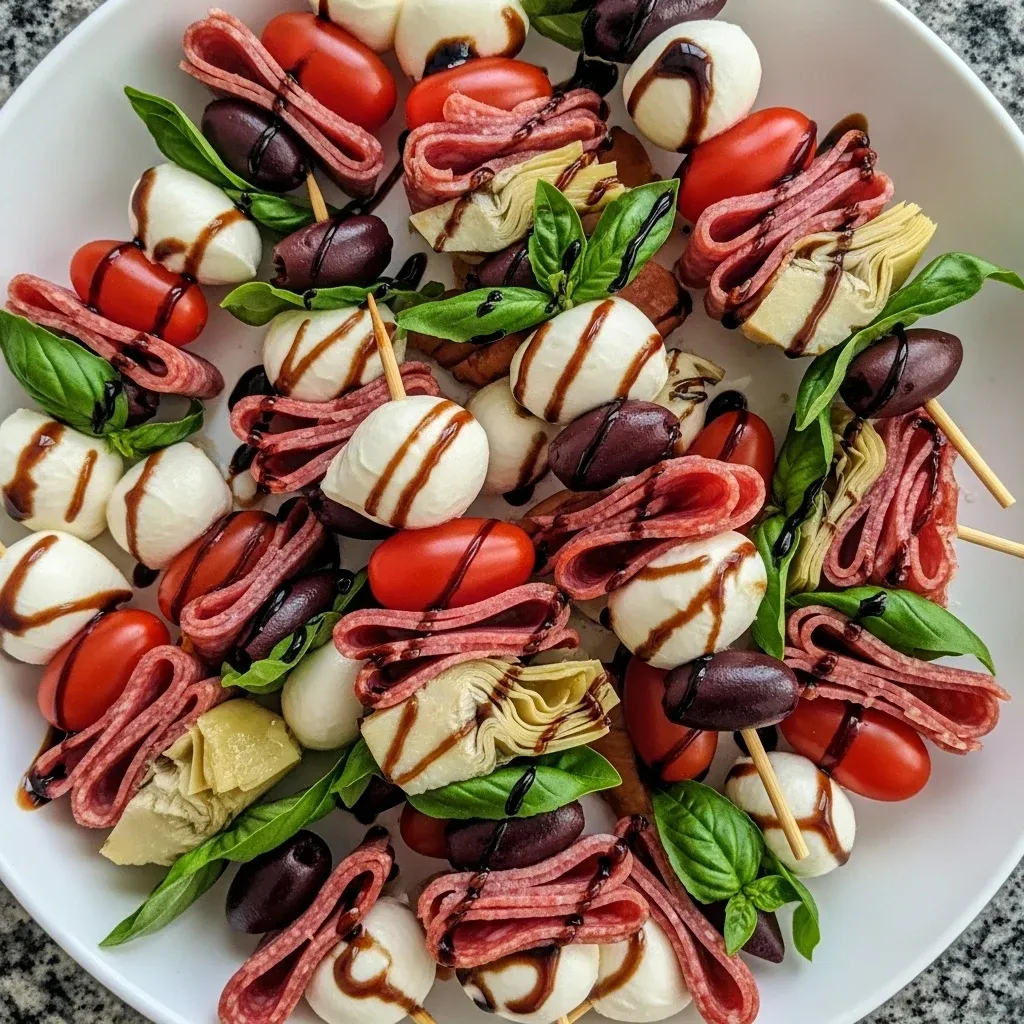 Antipasto Skewers with Balsamic Glaze