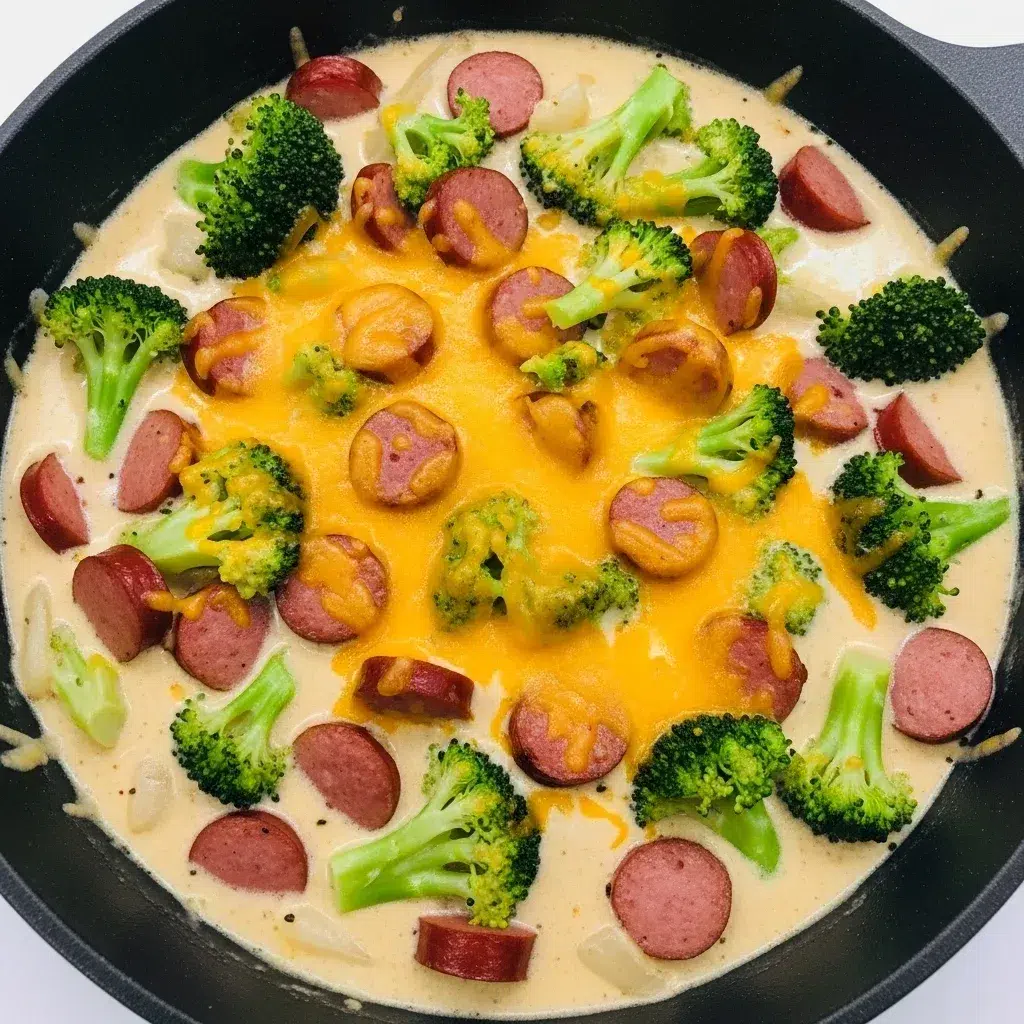 Creamy Kielbasa Broccoli Skillet