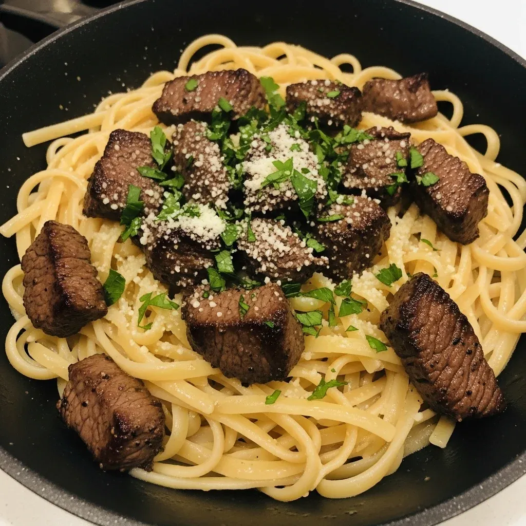 Beef and Garlic Butter Pasta