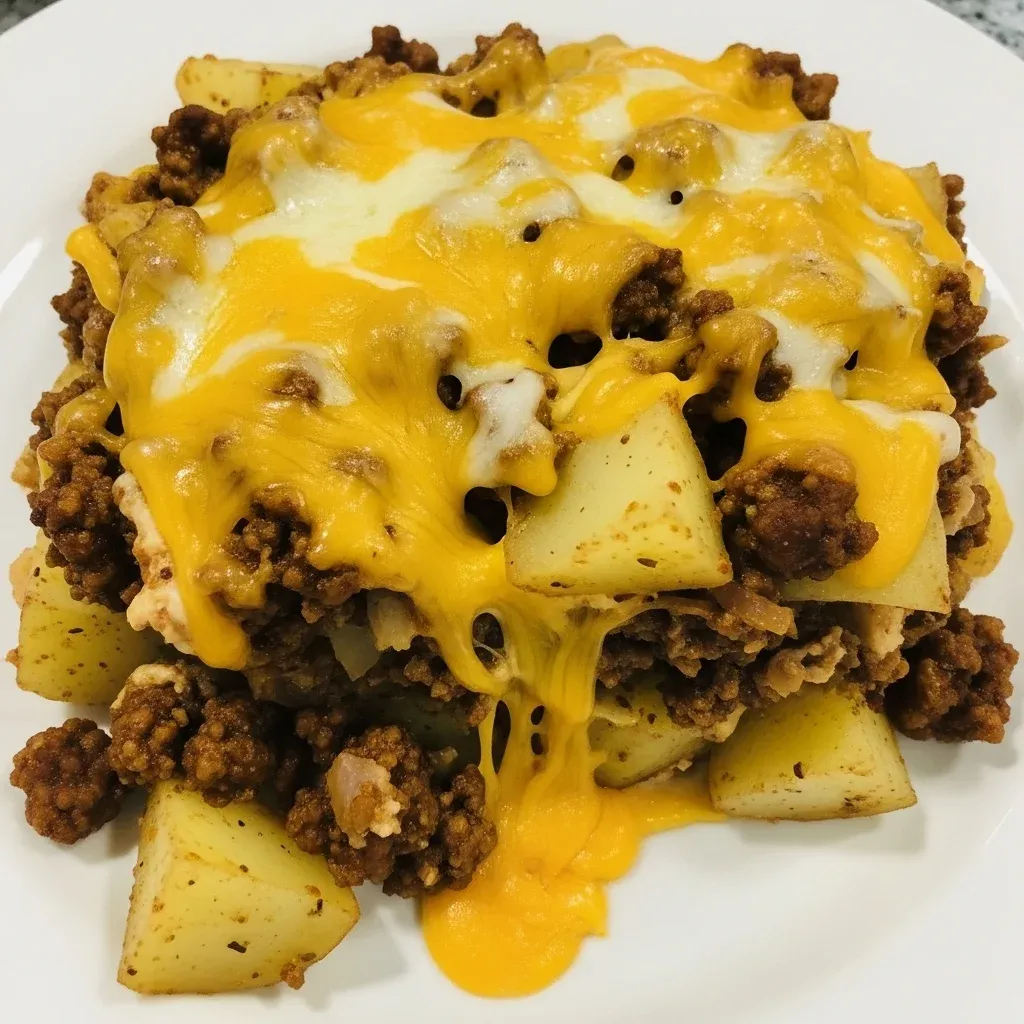 Cheesy Ground Beef & Potato Casserole