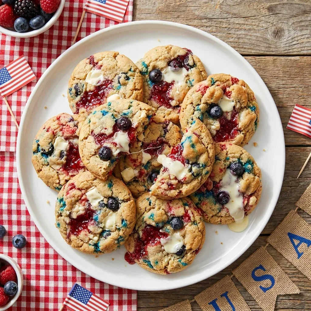 Red White and Blue 4th of July Cookies