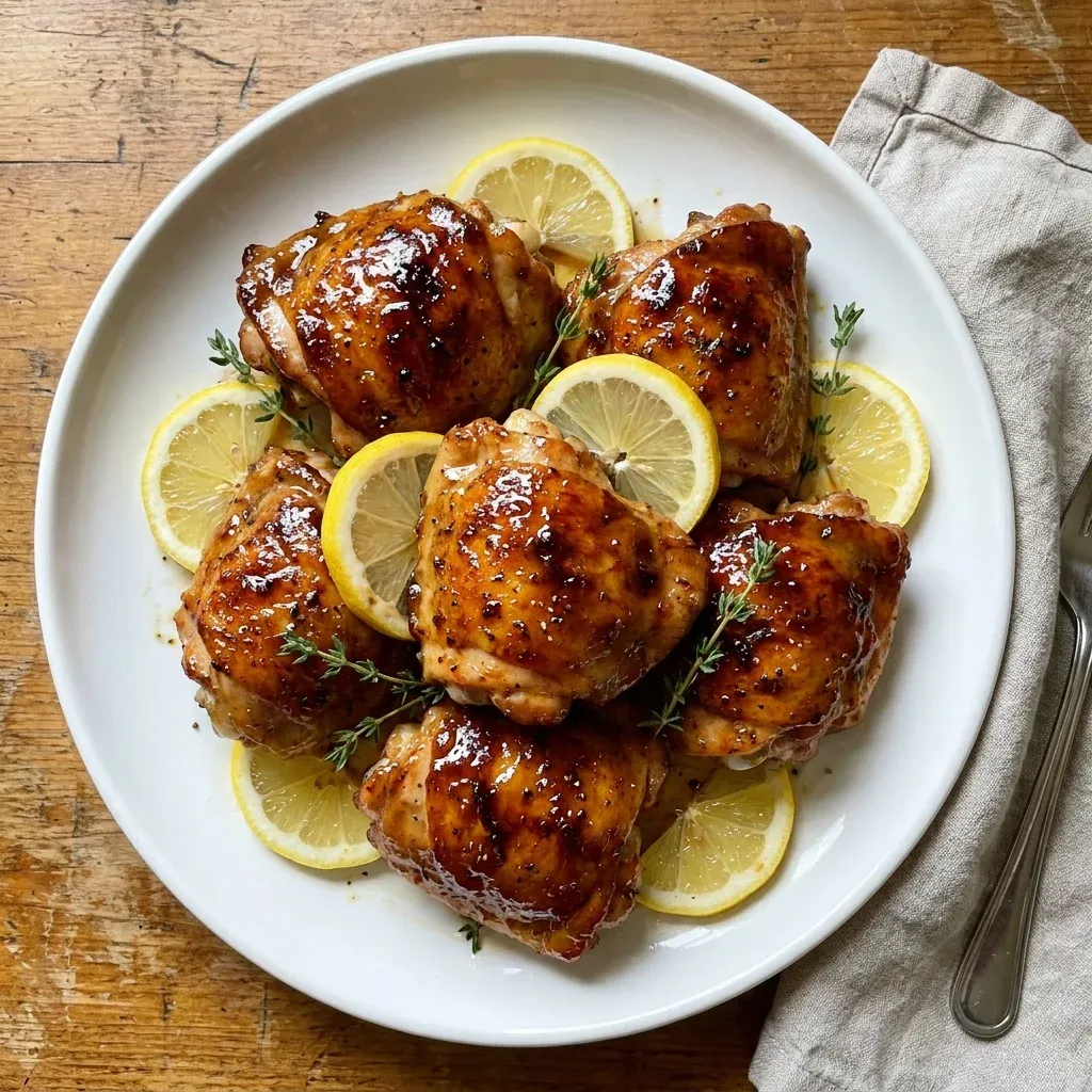 Oven Baked Honey Lemon Chicken Thighs