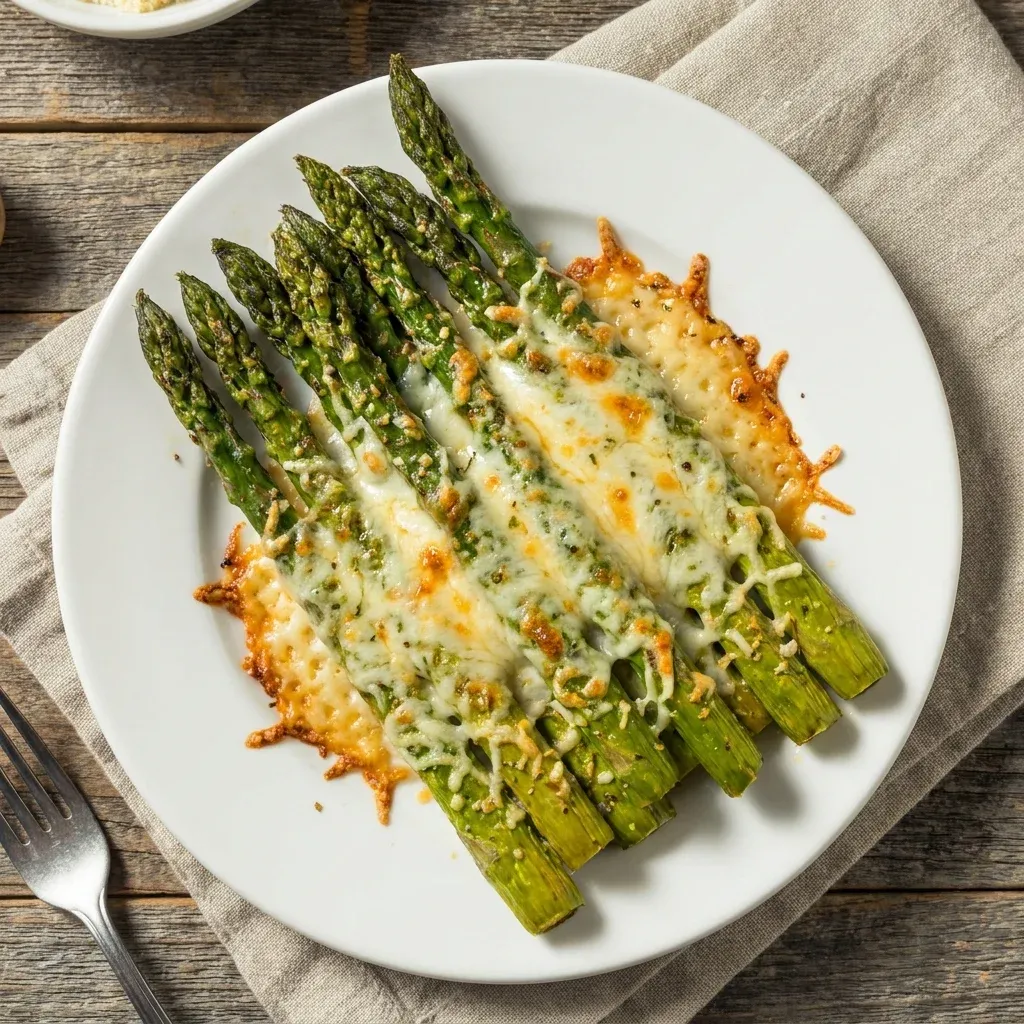 Garlic Parmesan Cheesy Baked Asparagus
