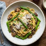 Stanley Tucci’s Asparagus Mushroom Pasta