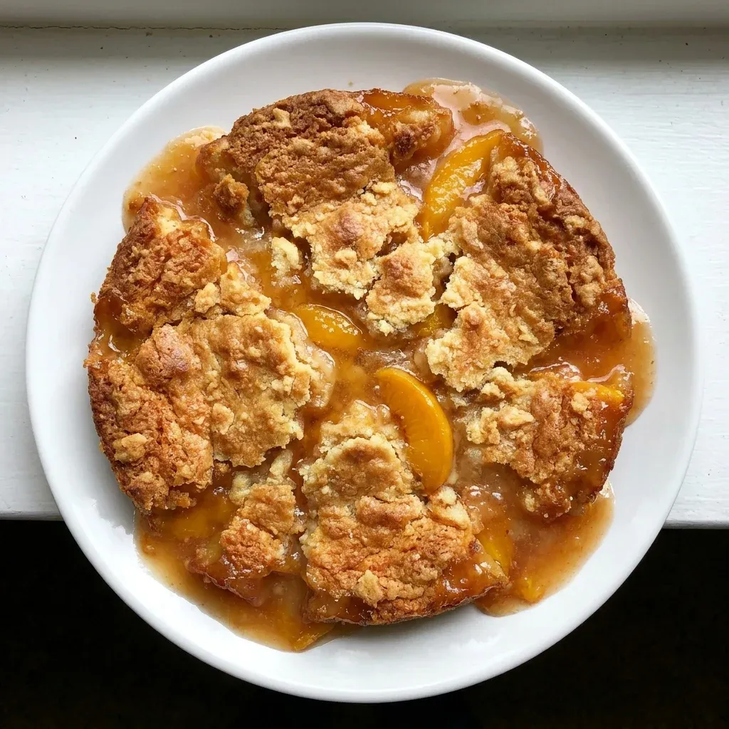 Easy Peach Dump Cake with Canned Peaches