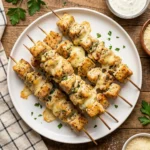 Ranch Garlic Parmesan Chicken Skewers