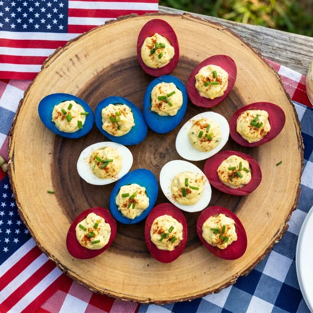 Patriotic Deviled Eggs