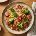 One Pan Kielbasa and Broccoli Rice