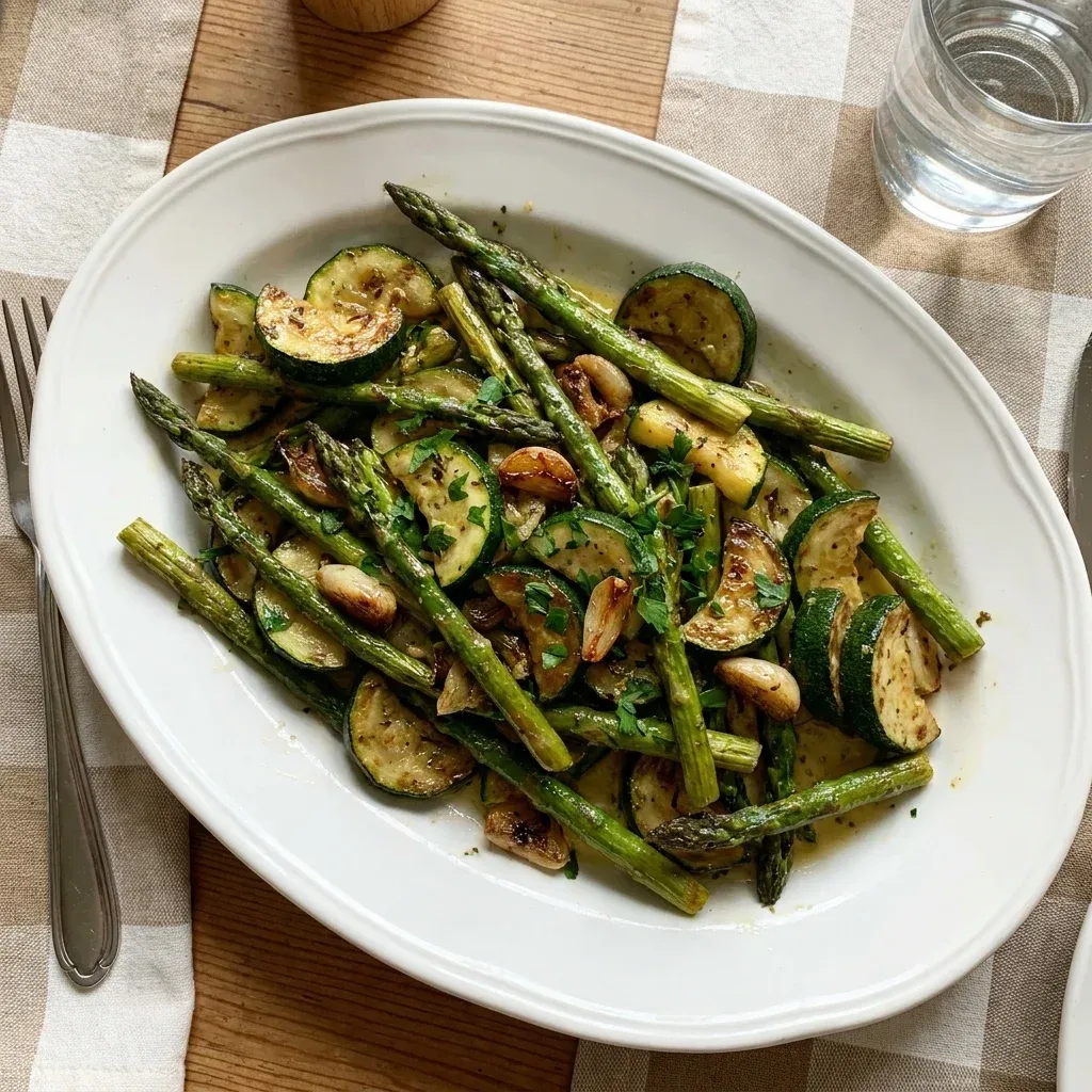 Garlic Butter Asparagus and Zucchini