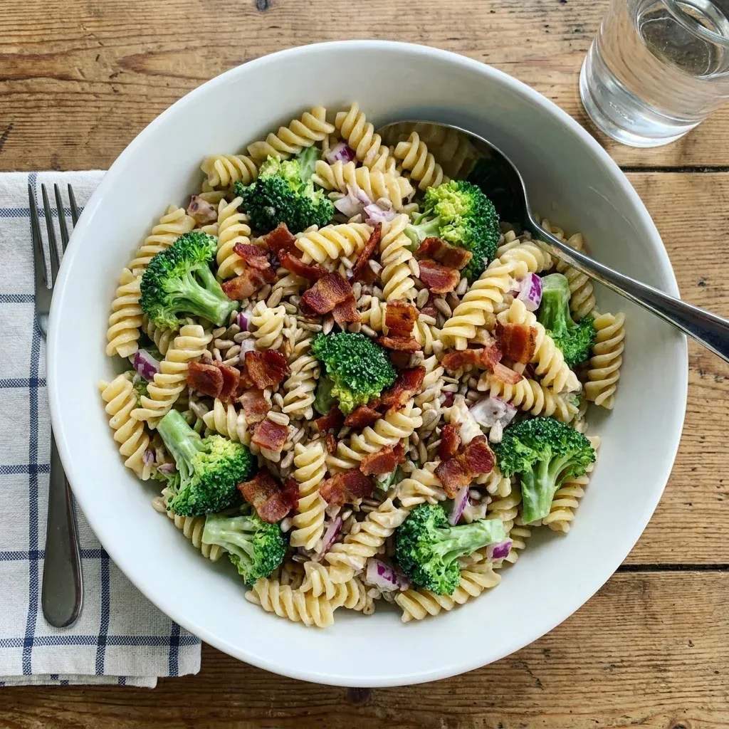 Creamy Broccoli Pasta Salad with Bacon