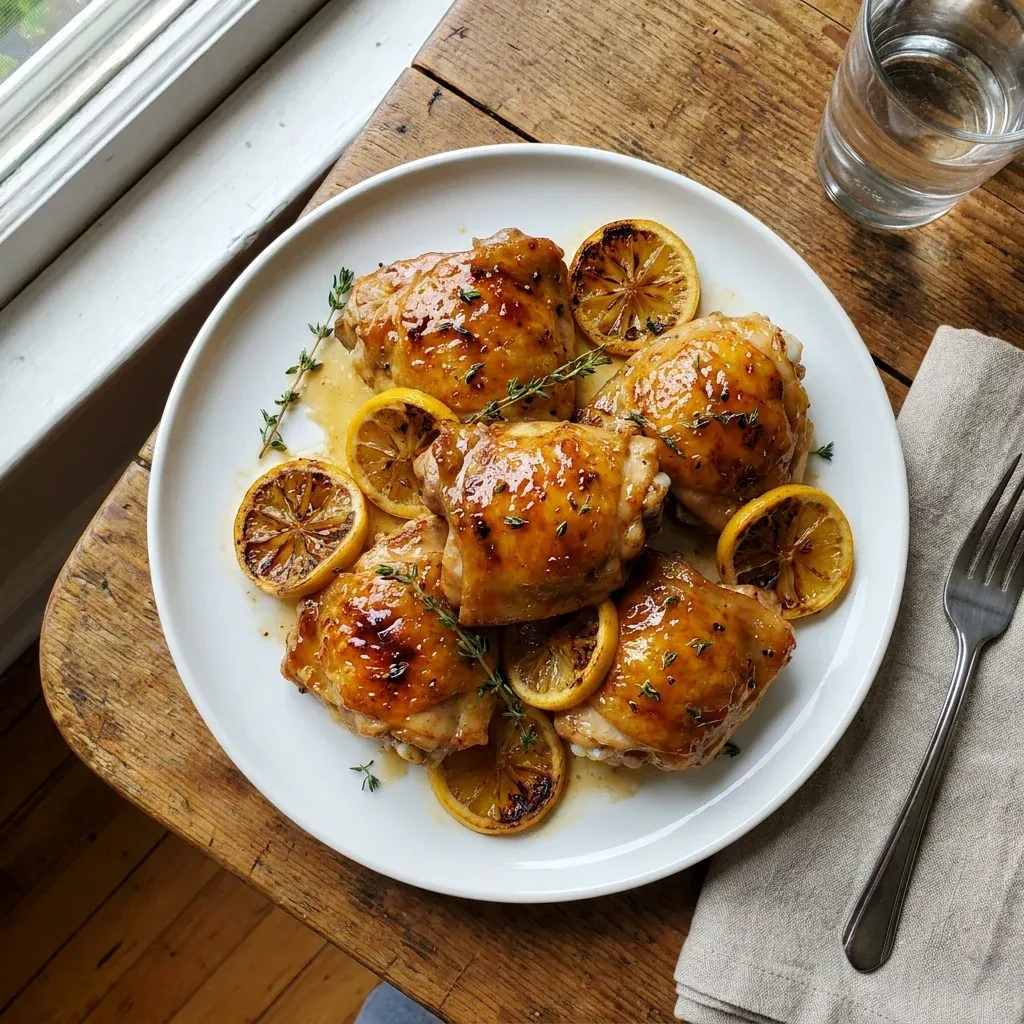 Oven Baked Honey Lemon Chicken Thighs