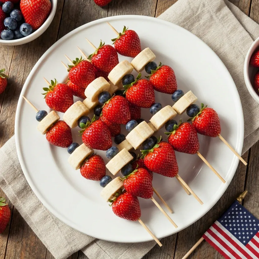 Red, White, and Blue Fruit Skewers 5 Red, White, and Blue Fruit Skewers