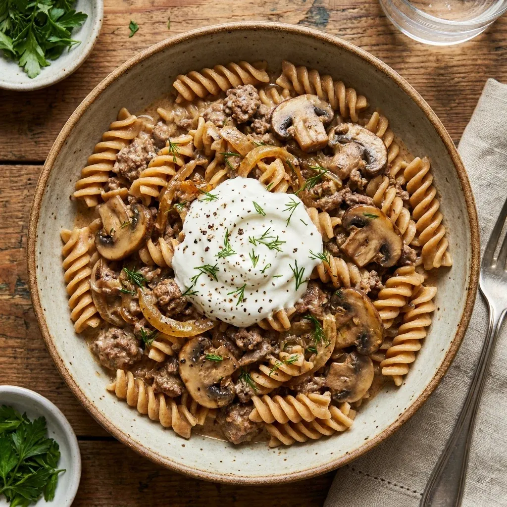 Easy Ground Beef Stroganoff